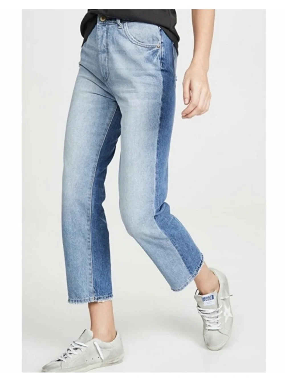 DL1961 Jerry High Rise Vintage Straight Denim Jeans tuxedo stripe button fly 28